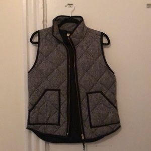 jcrew houndstooth puffer vest